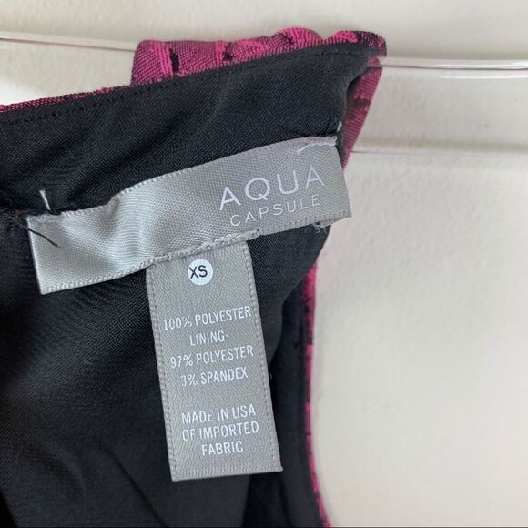 Aqua Brocade‎ Magenta Rose Print Skater Dress EUC Sz XS - Picture 11 of 11